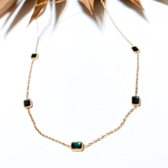 Green diamond necklace #838 - Picture 3 of 4